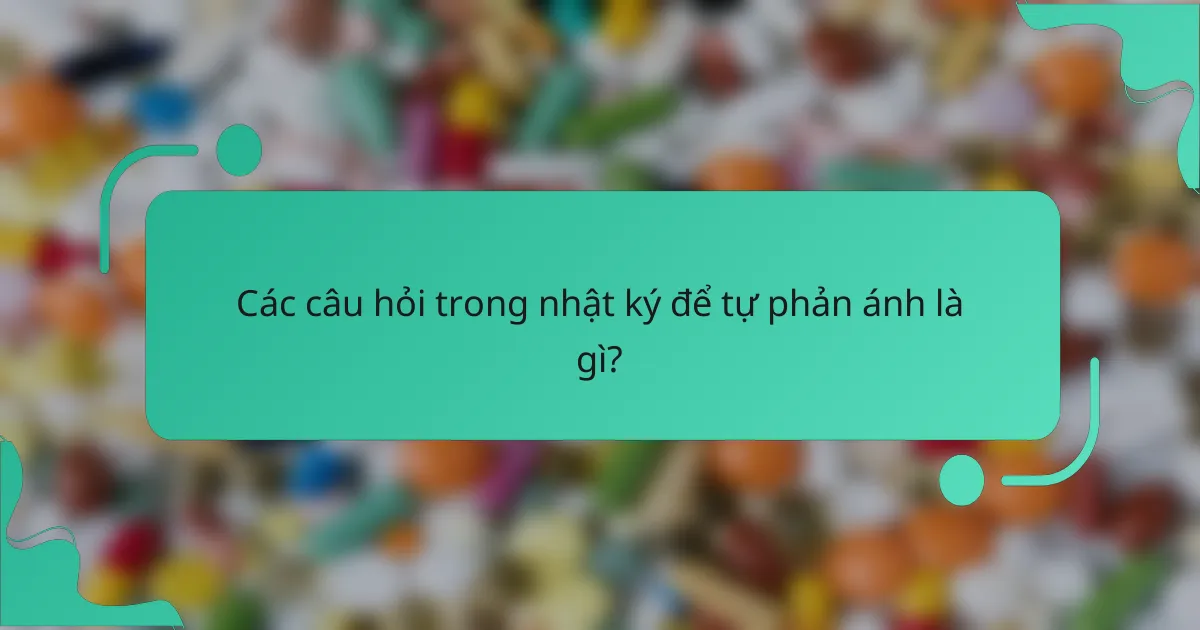 Các câu hỏi trong nhật ký để tự phản ánh là gì?