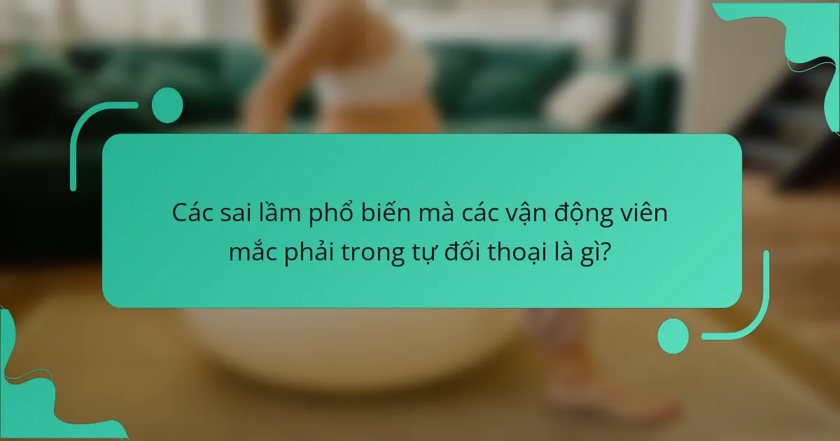 Các sai lầm phổ biến mà các vận động viên mắc phải trong tự đối thoại là gì?