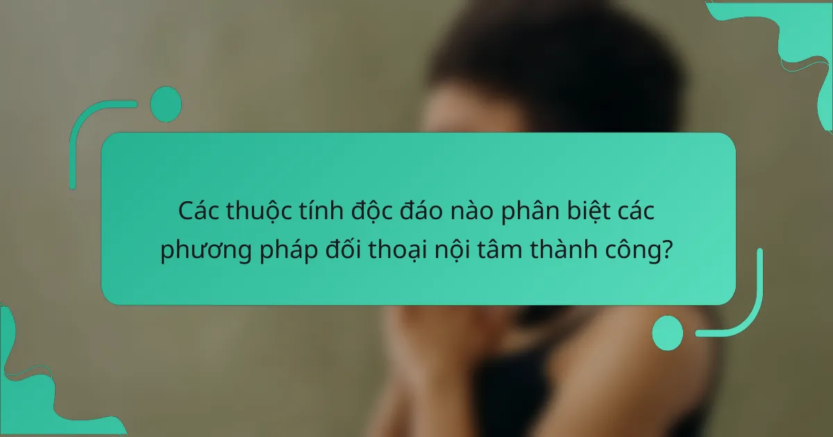 Các thuộc tính độc đáo nào phân biệt các phương pháp đối thoại nội tâm thành công?