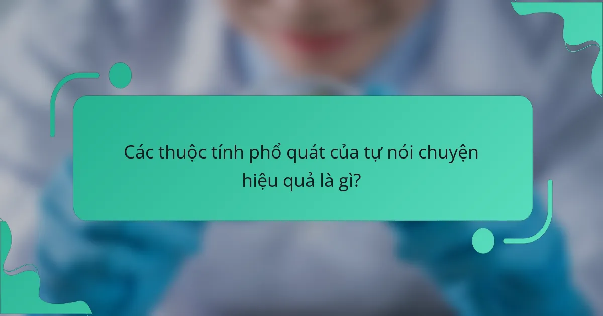 Các thuộc tính phổ quát của tự nói chuyện hiệu quả là gì?