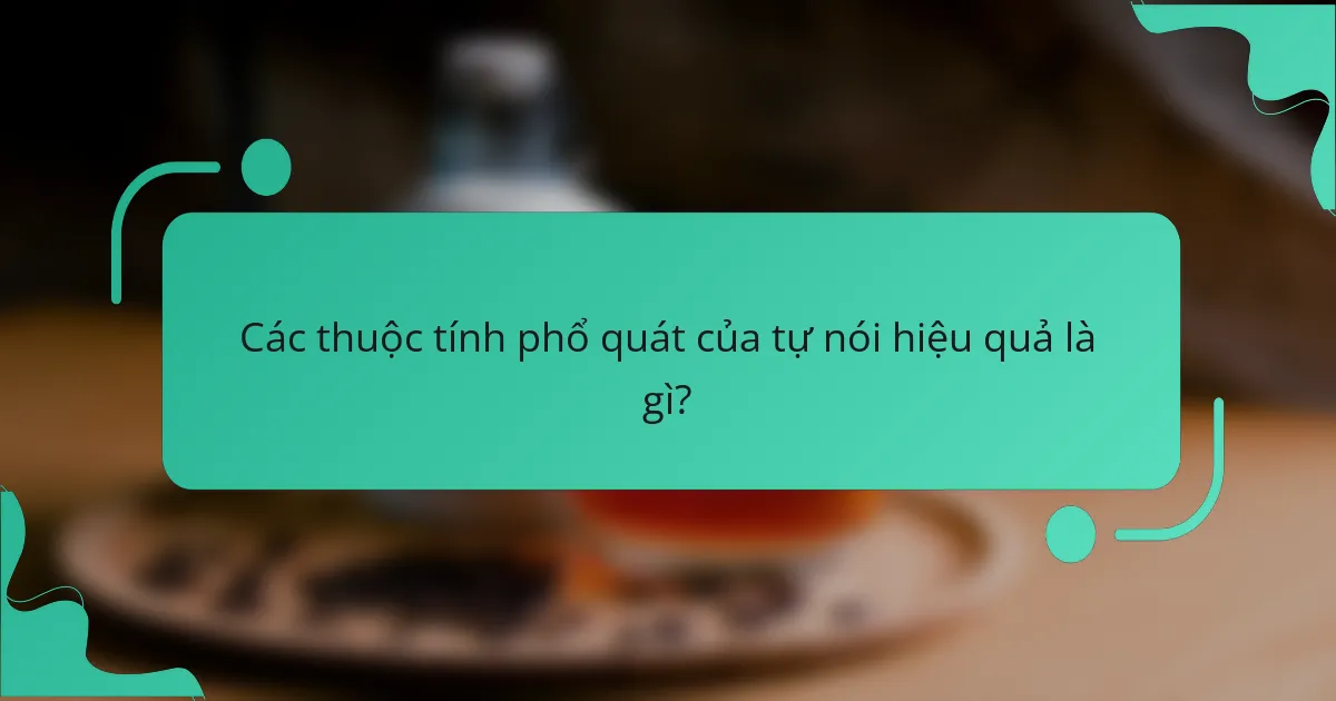 Các thuộc tính phổ quát của tự nói hiệu quả là gì?