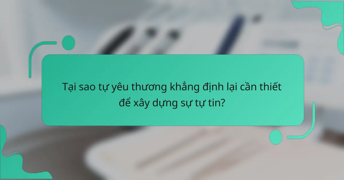 Tại sao tự yêu thương khẳng định lại cần thiết để xây dựng sự tự tin?